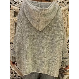 Cozy Plus Size Solid Hooded Sweater - Warm & Fashionable for Fall/Winter - Comfortable Long Sleeves, Casual Style - Perfect for Curvy Women