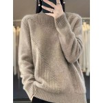 Plus Size Solid Mock Neck Sweater, Casual Long Sleeve Sweater For Fall & Winter, Women's Plus Size Clothing