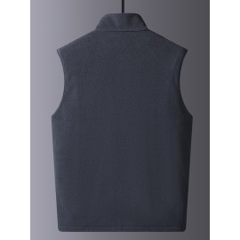 Men's Casual Warm Letter Print Vest - Stylish and Comfortable Sleeveless Jacket for Men