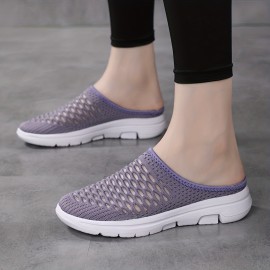 Women's Knitted Shoes, Slip On Breathable Slippers, Women's Footwear