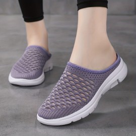 Women's Knitted Shoes, Slip On Breathable Slippers, Women's Footwear