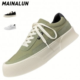 Men's Casual Outdoor Low Top Lace-up Anti-skid Flat Platform Skate Shoes Elevator Sneakers