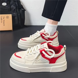 Men's Trendy Platform Shoes Non Slip Lace Up All Seasons Outdoor Jogging Walking Campus Street