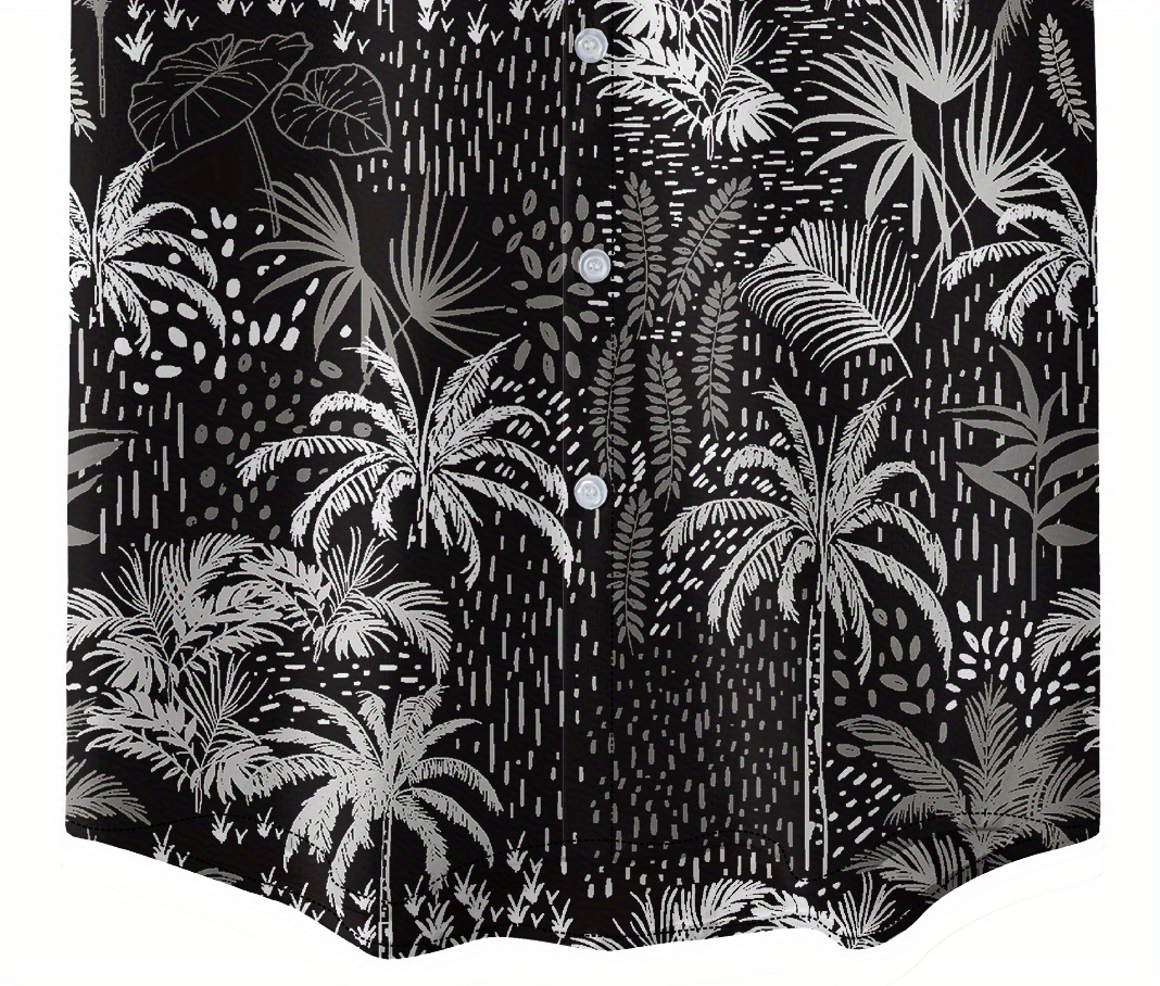 palm trees hawaiian shirts button up short sleeve beach shirts summer casual aloha shirts details 6