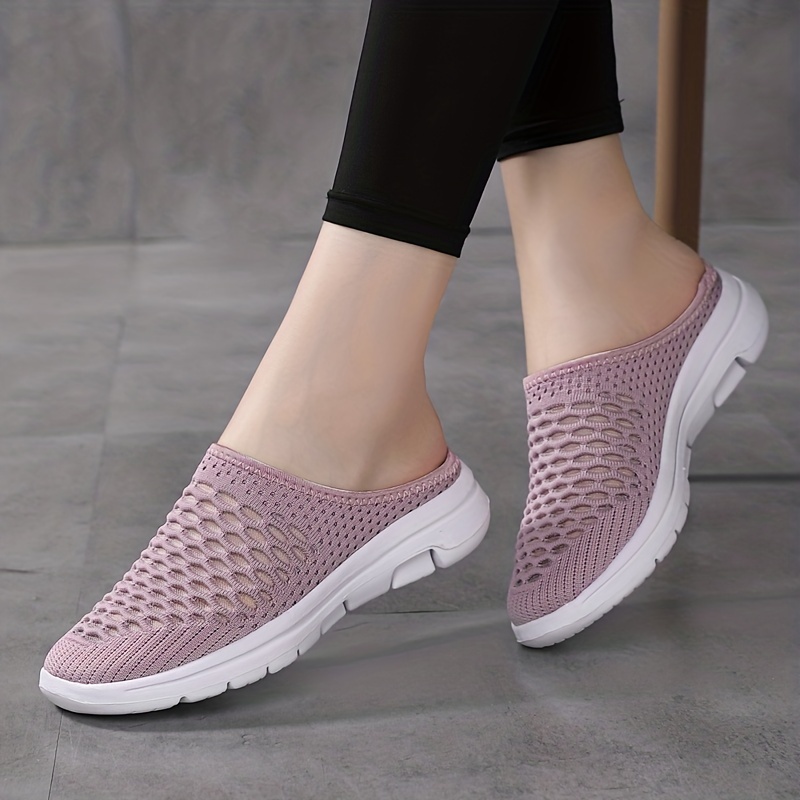 womens knitted shoes slip on breathable slippers womens footwear details 2