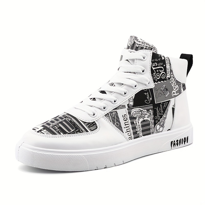 versatile men s shoes board shoes men s high top fashionable details 1