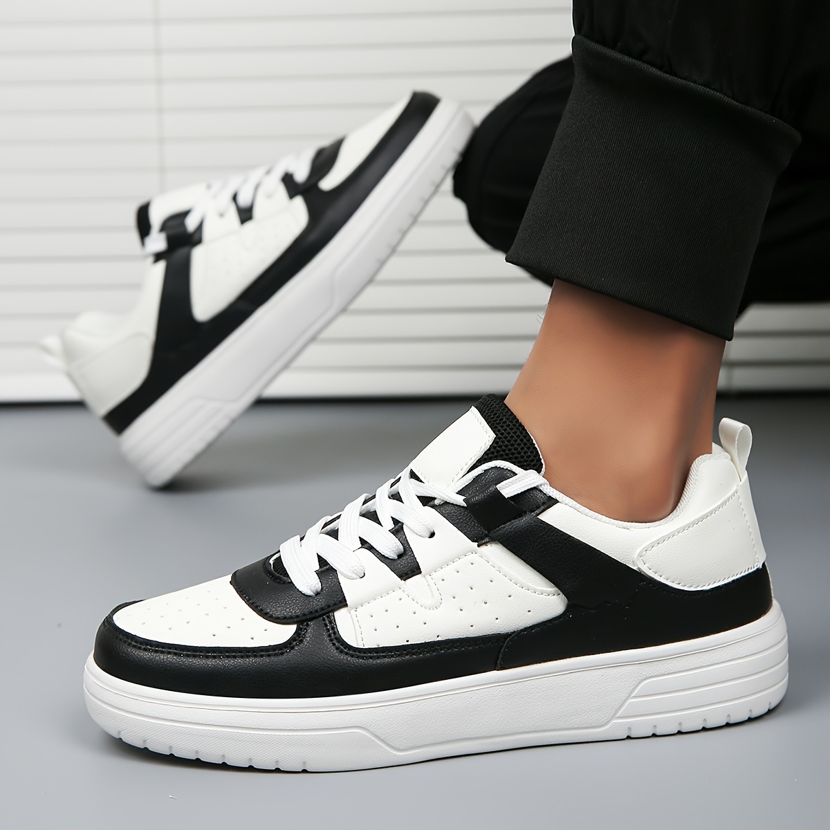 skate shoes men s trendy colour block comfy non slip lace details 4